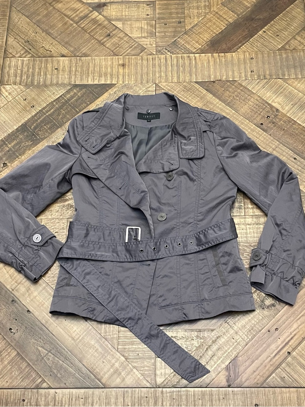Studio Tomboy short grey trench jacket